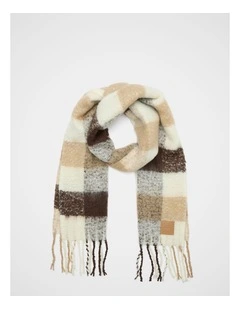 Check Textured Scarf in Sandstone Marle
