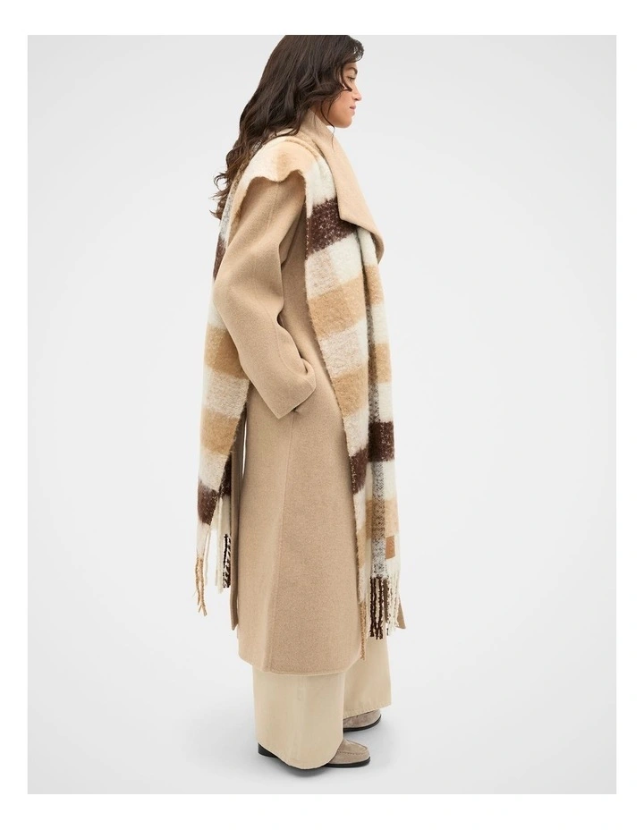 Check Textured Scarf in Sandstone Marle image 2
