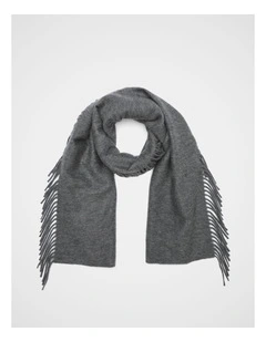 Fringe Scarf in Charcoal Grey Marle