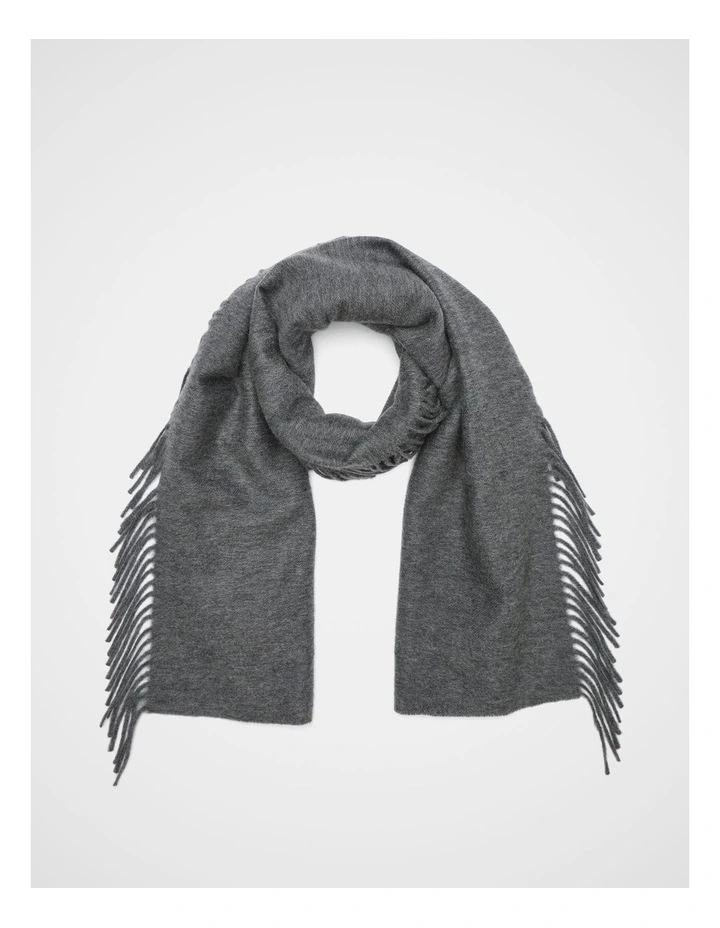 Fringe Scarf in Charcoal Grey Marle image 1