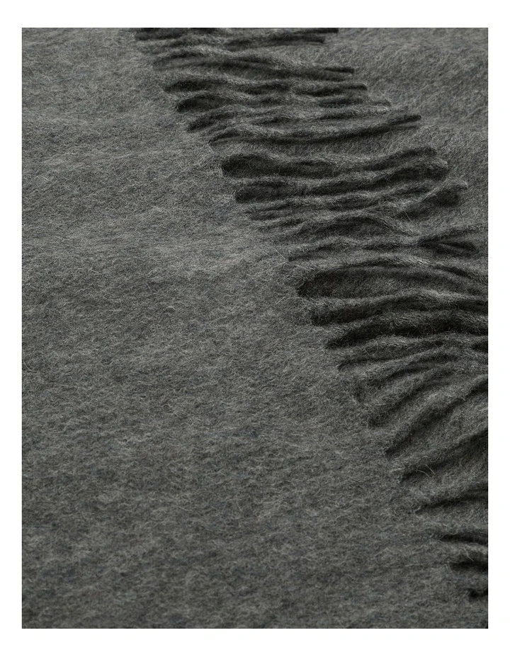 Fringe Scarf in Charcoal Grey Marle image 3