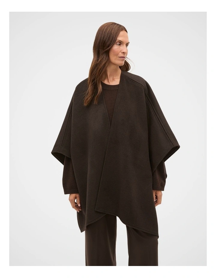 Wool Cape in Coffee Bean image 1