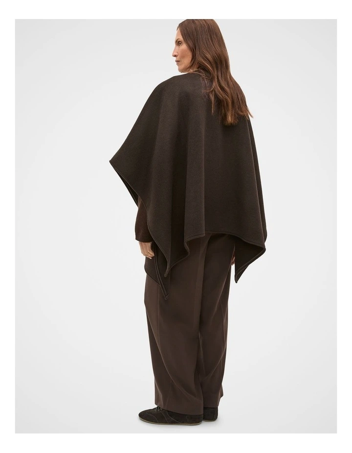 Wool Cape in Coffee Bean image 2