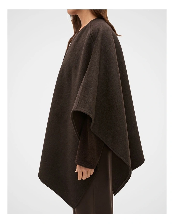 Wool Cape in Coffee Bean image 4
