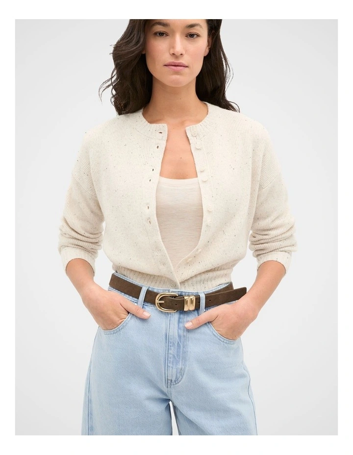 Billie Double Keeper Belt in Cocoa Suede image 2