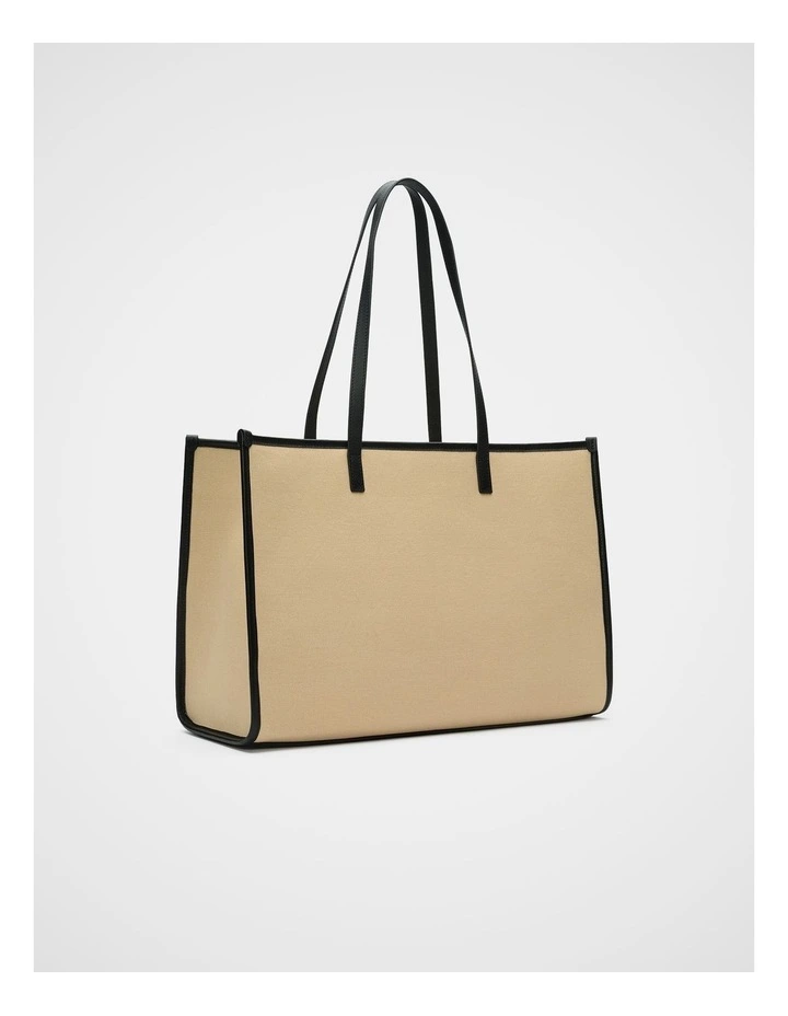 Leather Detail Carry All Tote in Sandstone image 3