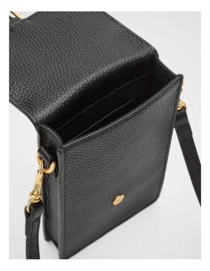 Leather Everyday Crossbody in Black image 4