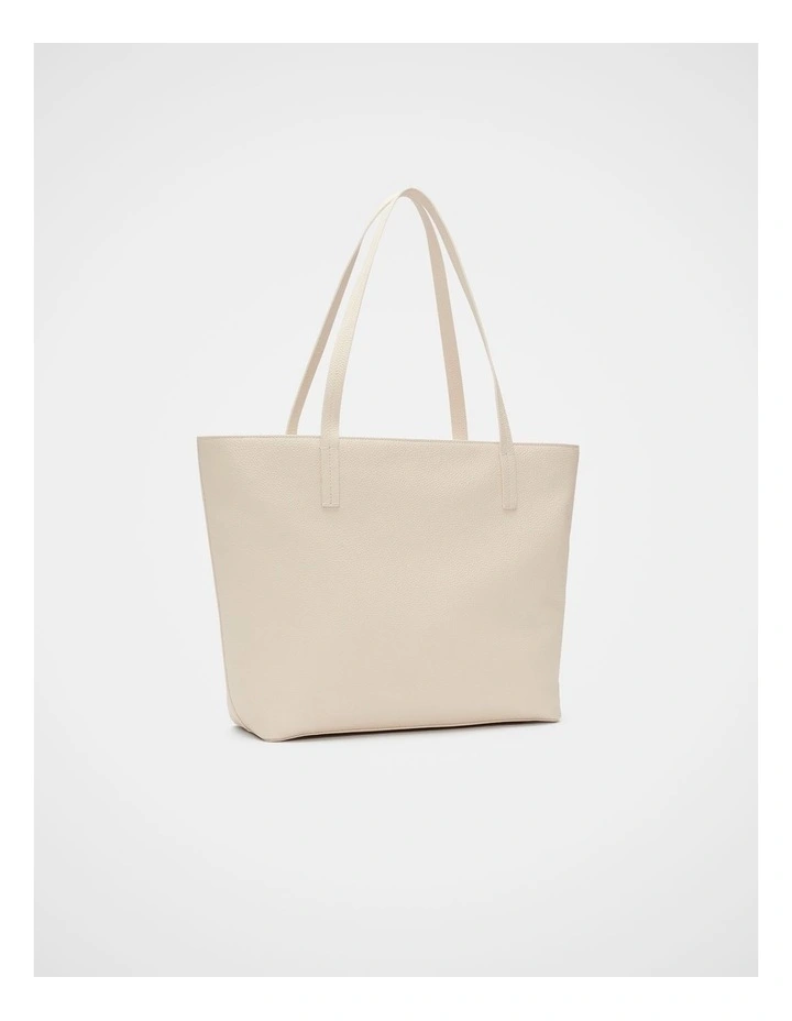 Leather Everyday Tote in Cream image 3