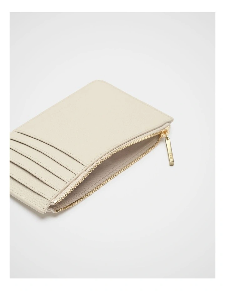Leather Everyday Wallet in Cream image 2
