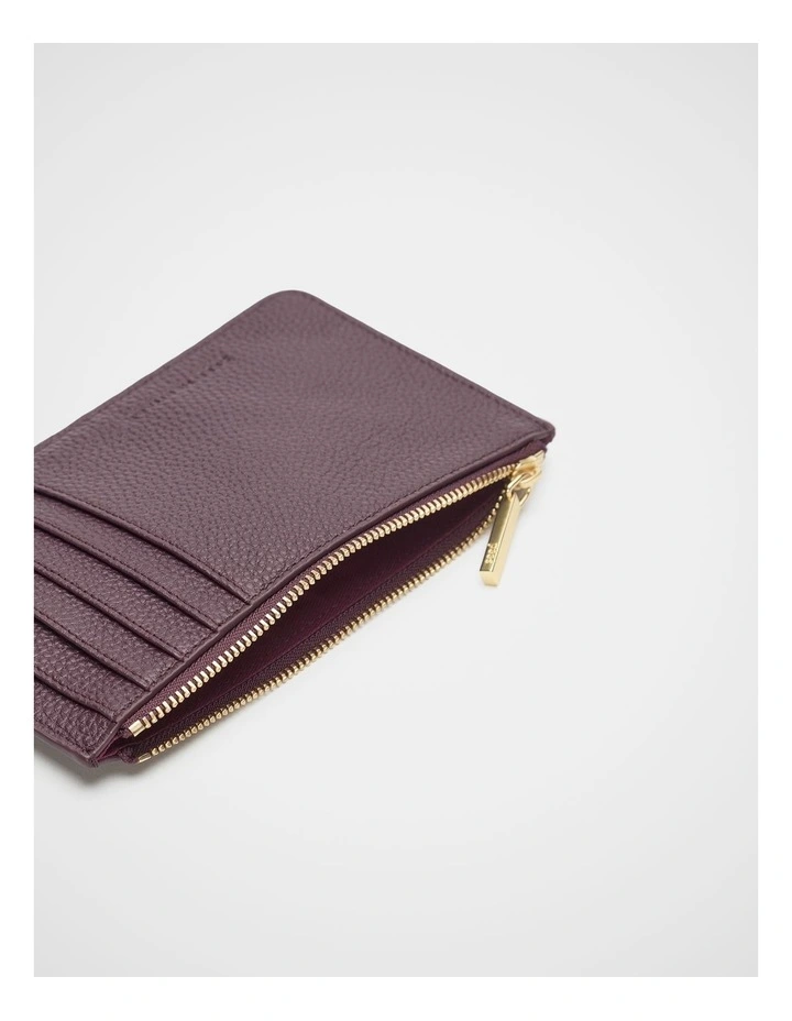 Leather Everyday Wallet in Plum Red image 2