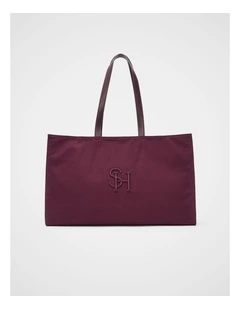 MD Fabric Tote in Plum Red