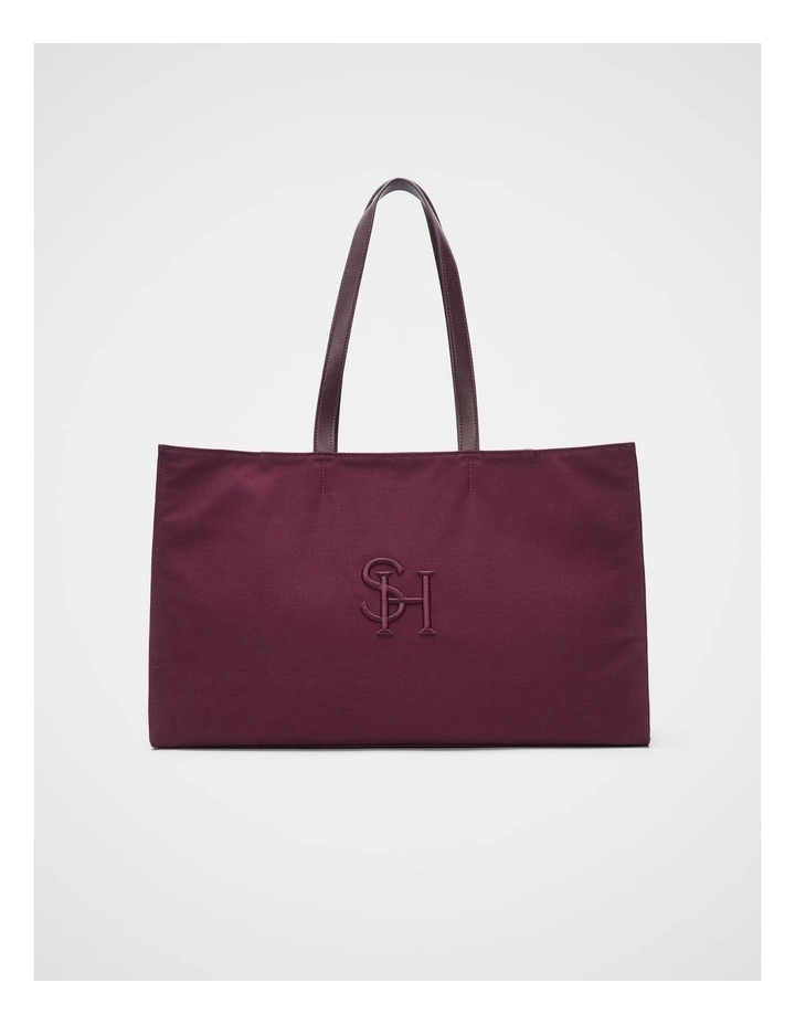 MD Fabric Tote in Plum Red image 1