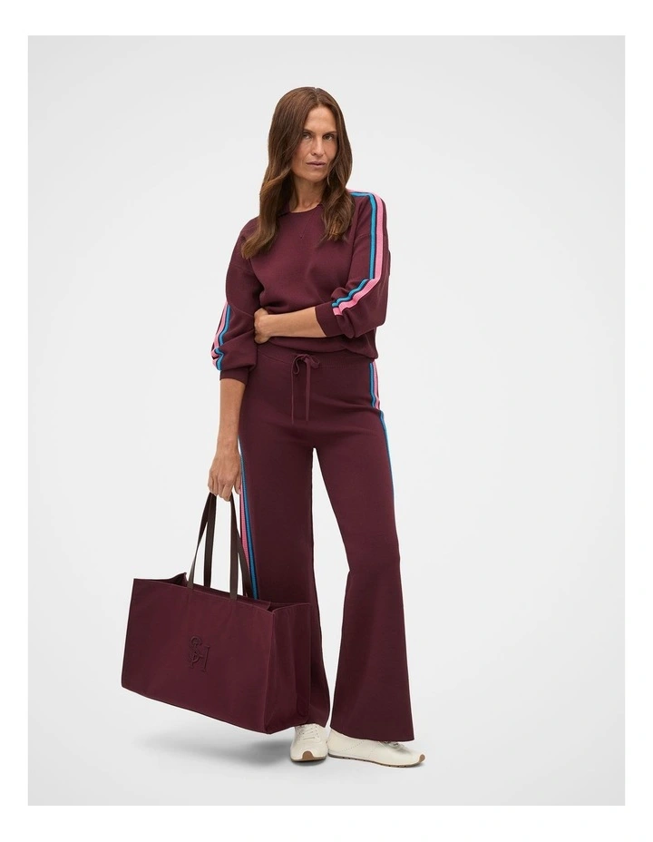 MD Fabric Tote in Plum Red image 2