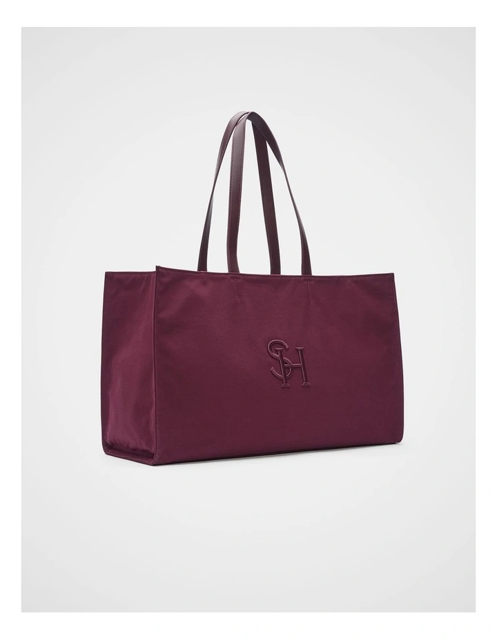 MD Fabric Tote in Plum Red image 3