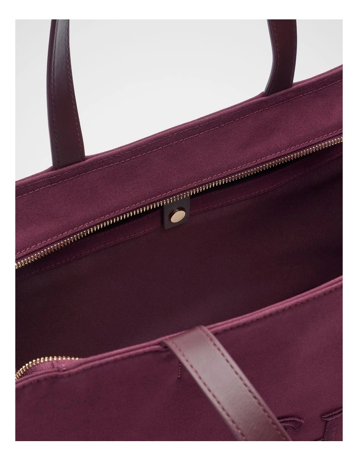 MD Fabric Tote in Plum Red image 4