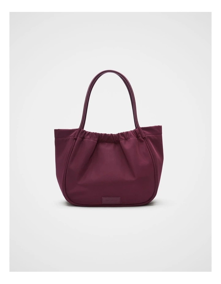 Ruched Essential Tech Tote in Plum Red image 1