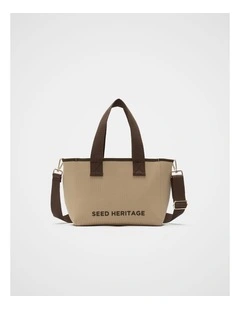 Seed Logo Knit Mini Tote in Sandstone