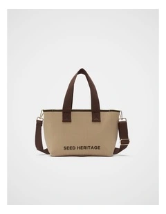 Seed Logo Knit Mini Tote in Sandstone