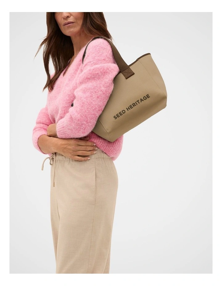 Seed Logo Knit Mini Tote in Sandstone image 2