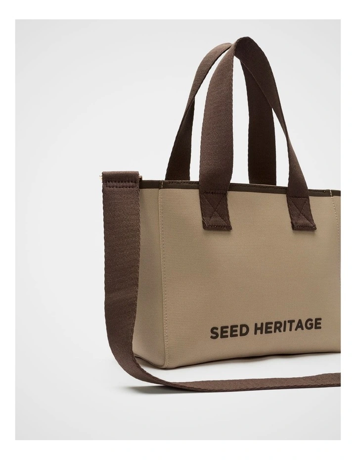 Logo Knit Mini Tote in Sandstone image 3