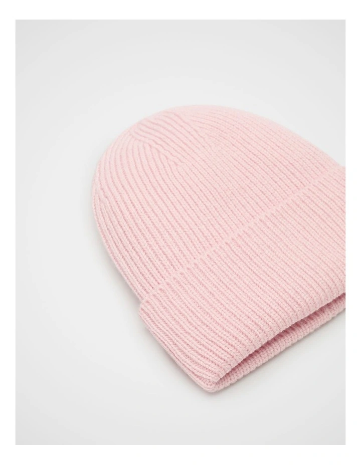 Rib Knit Beanie in Pale Blossom image 3