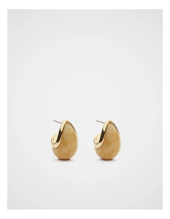 Round Resin Earring in Sandstone image 1