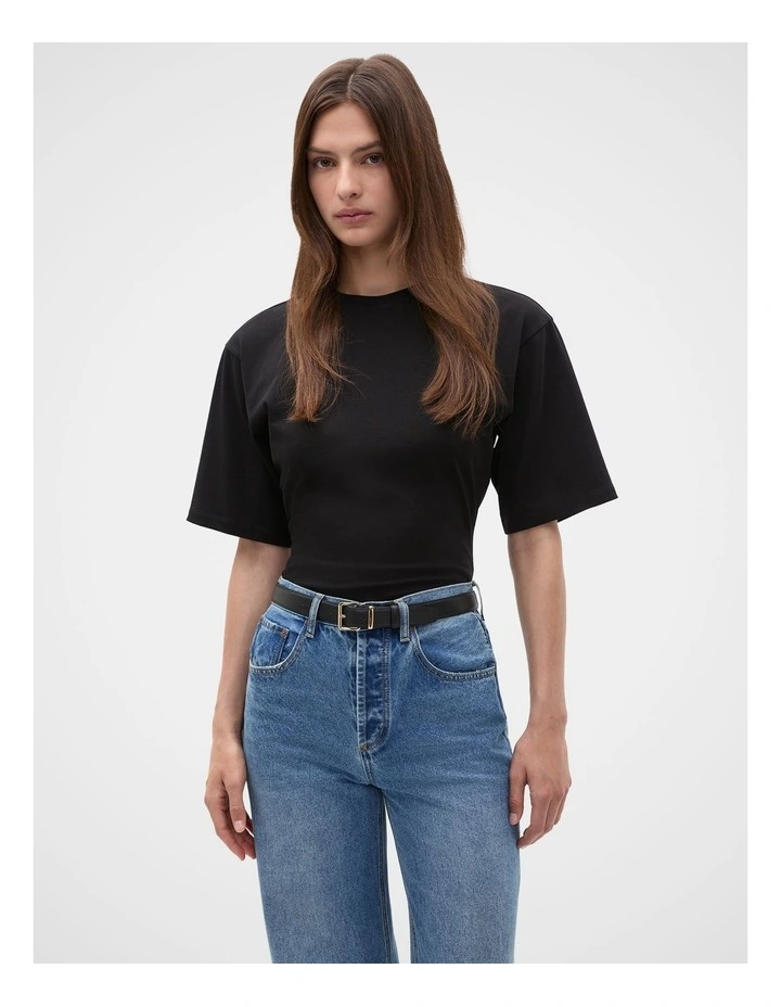 Cora Leather Belt in Black image 2