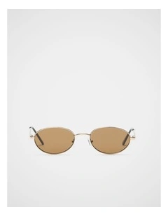Lily Oval Sunglasses in Gold