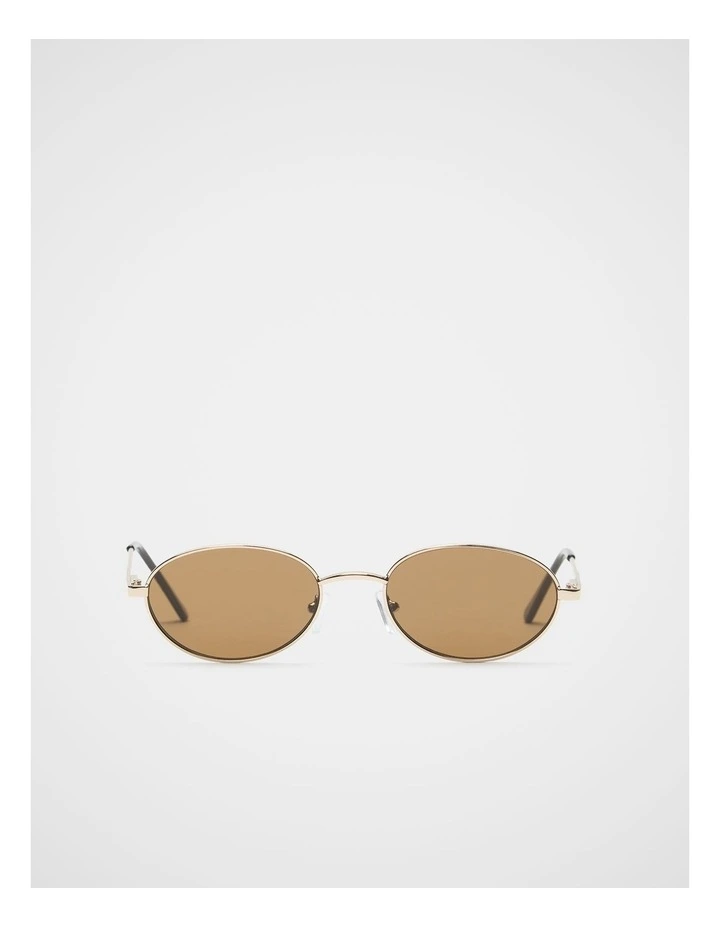 Lily Oval Sunglasses in Gold image 1