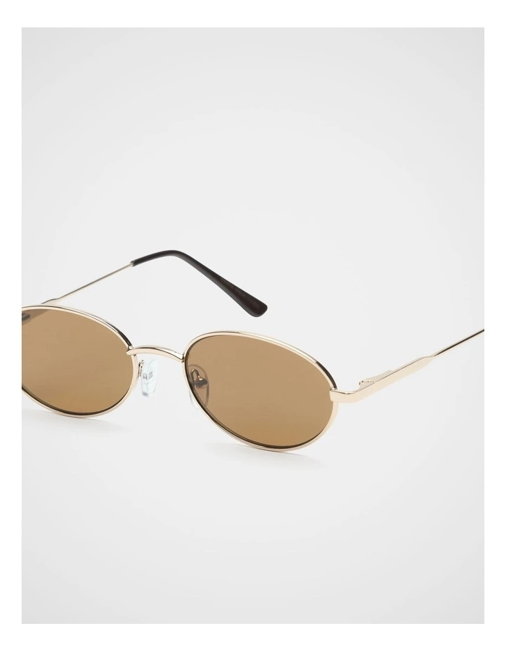 Lily Oval Sunglasses in Gold image 3