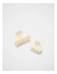 Seed Mini Hair Claw Set in Ivory