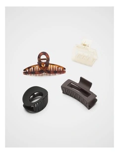 Quad Hair Claw Pack in Dark Tort