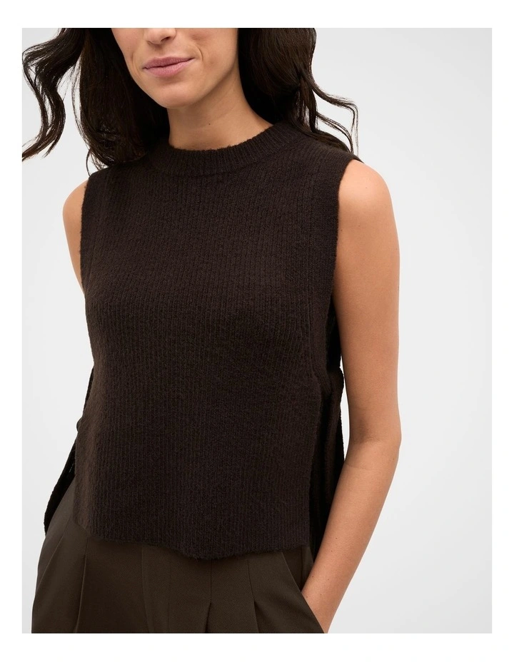 Tie Detail Collar Bib in Coffee Bean image 4