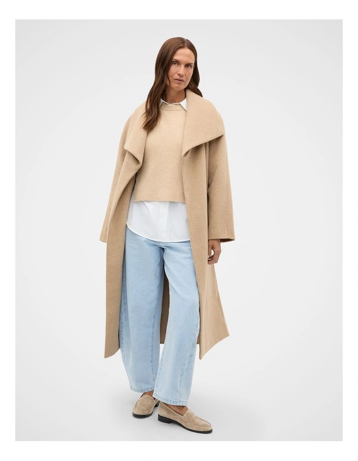 Tie Detail Collar Bib in Sandstone Marle image 4