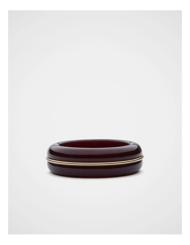 Metal Insert Resin Bangle in Plum Red image 1