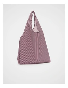 Packable Shopper Tote in Plum Red