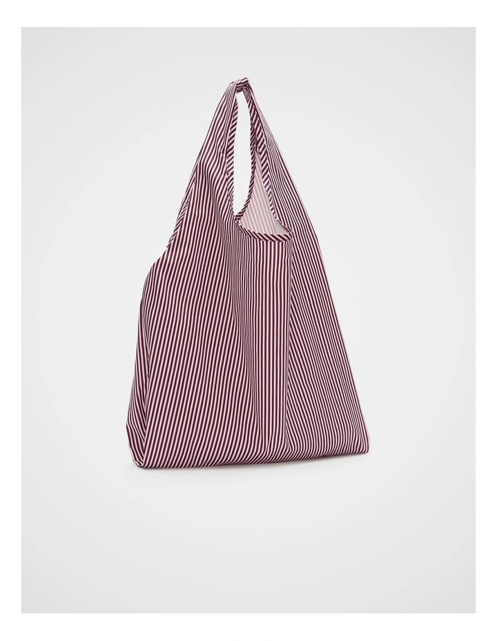 Packable Shopper Tote in Plum Red image 1