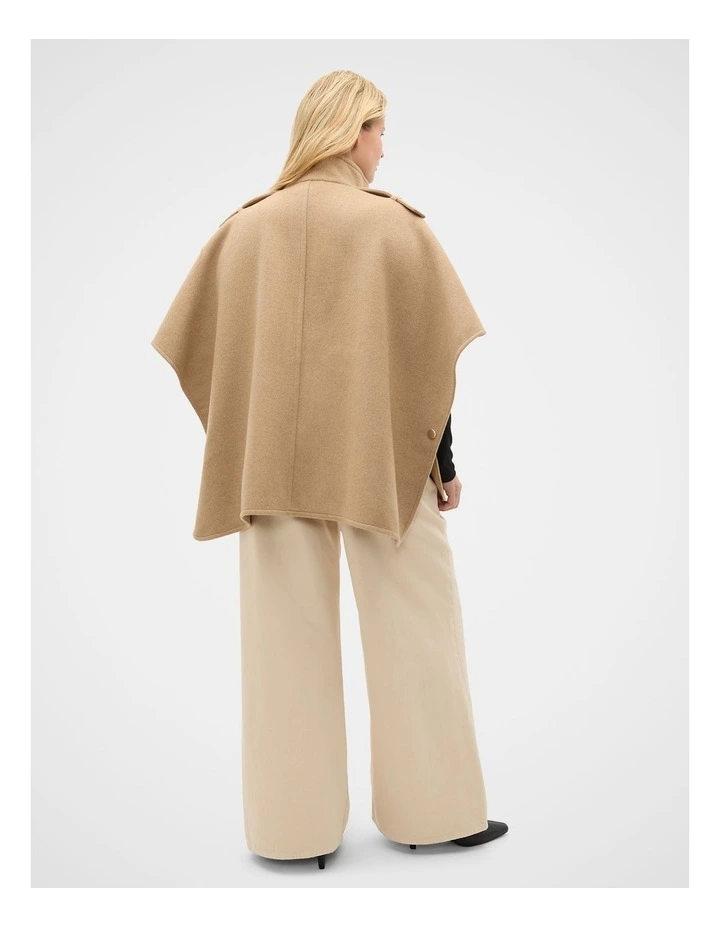 Wool Trench Cape in Sandstone image 2