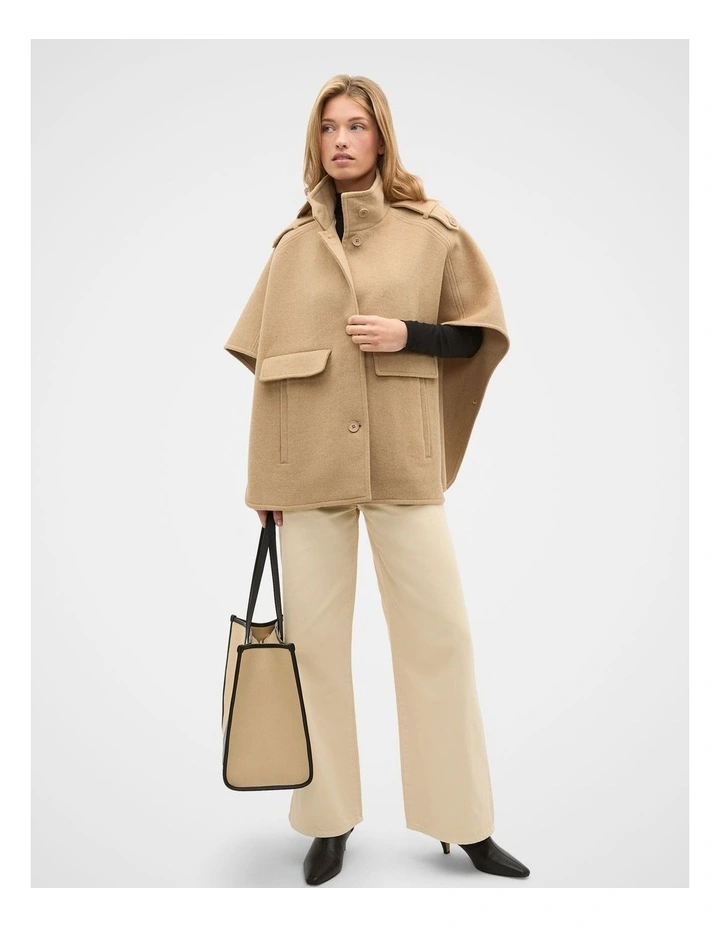 Wool Trench Cape in Sandstone image 4