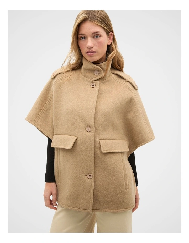 Wool Trench Cape in Sandstone image 5