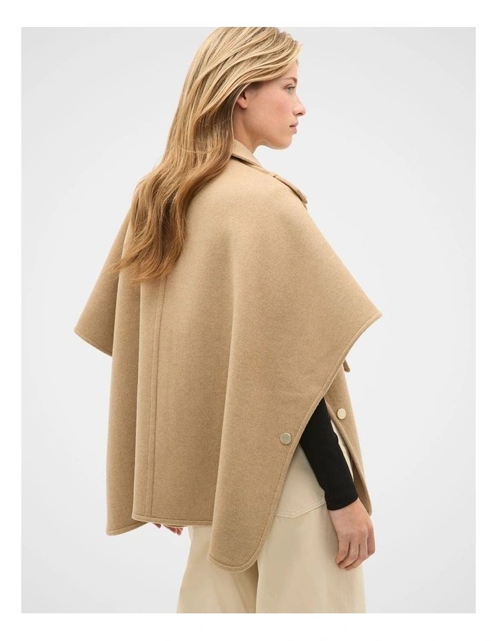 Wool Trench Cape in Sandstone image 7