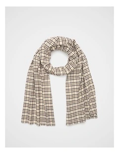 Multi Check Scarf in Cocoa