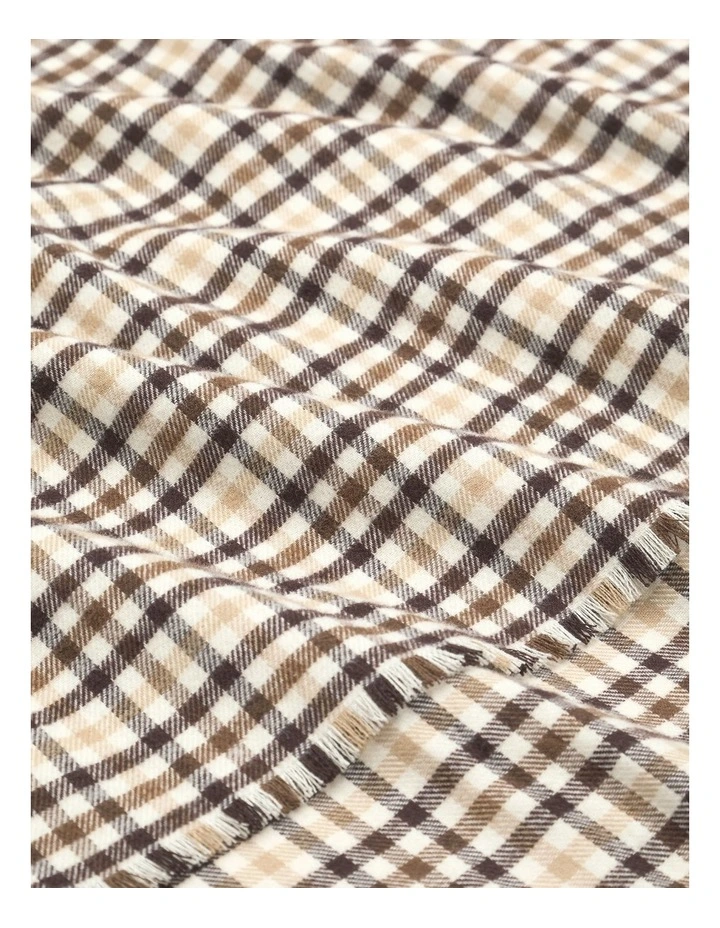 Multi Check Scarf in Cocoa image 3