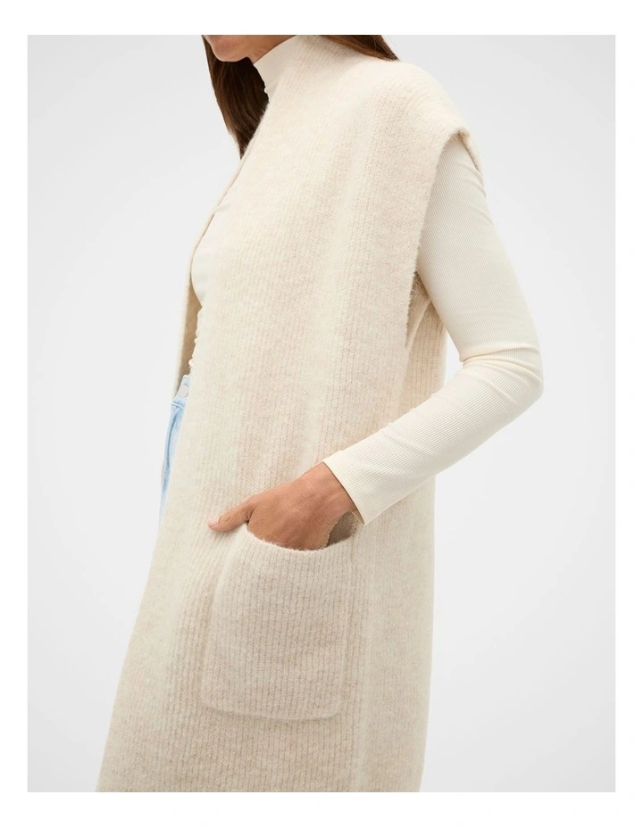 Rib Knit Mid Length Poncho in Mist image 4