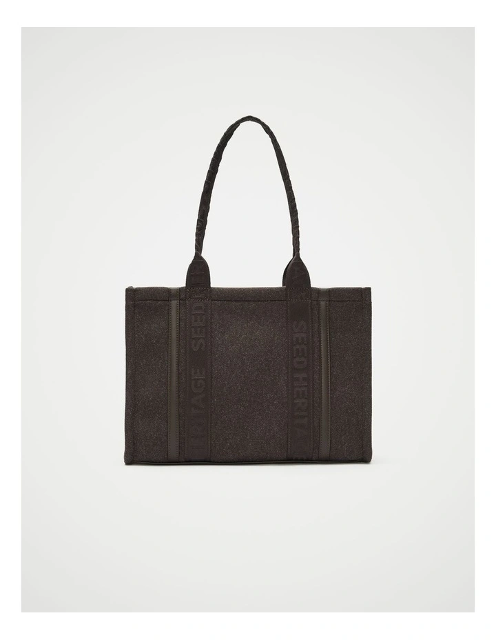 Felt Tote in Coffee Bean image 1
