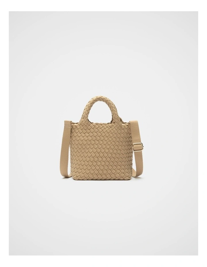 Woven Textured Crossbody Bag in Sandstone image 1