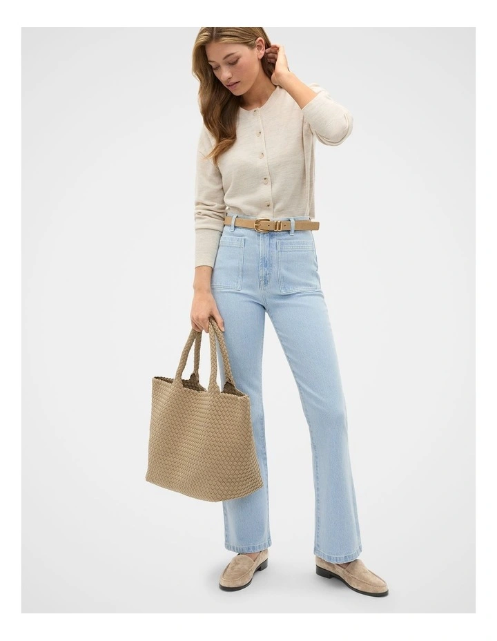 Woven Textured Crossbody Bag in Sandstone image 2