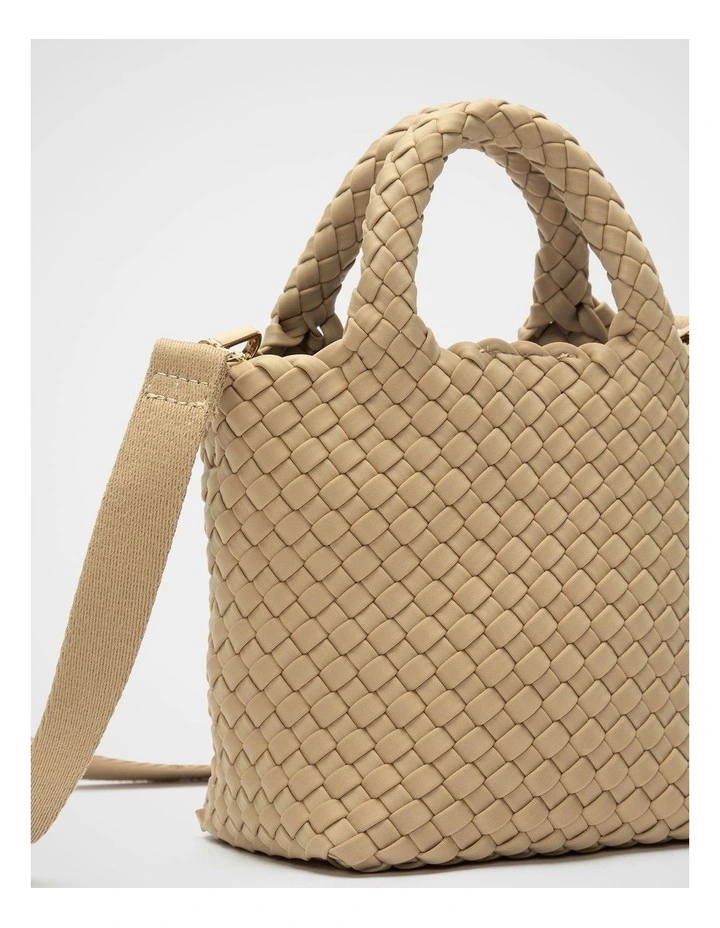 Woven Textured Crossbody Bag in Sandstone image 3