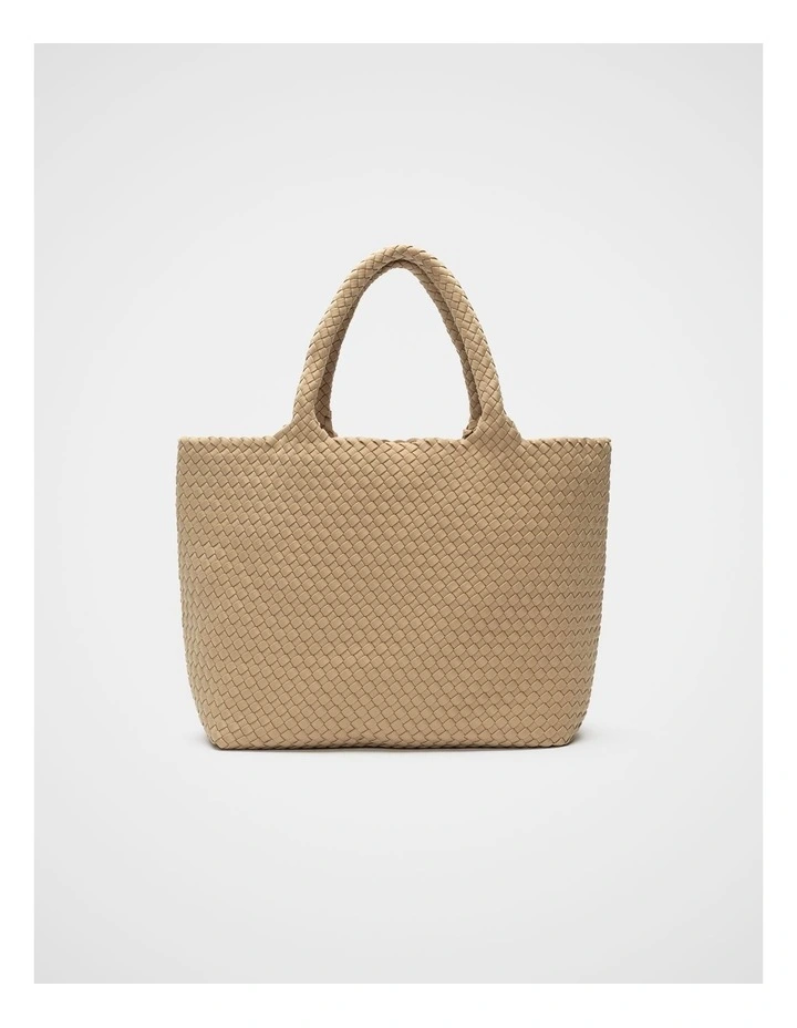 Woven Textured East West Tote in Sandstone image 1