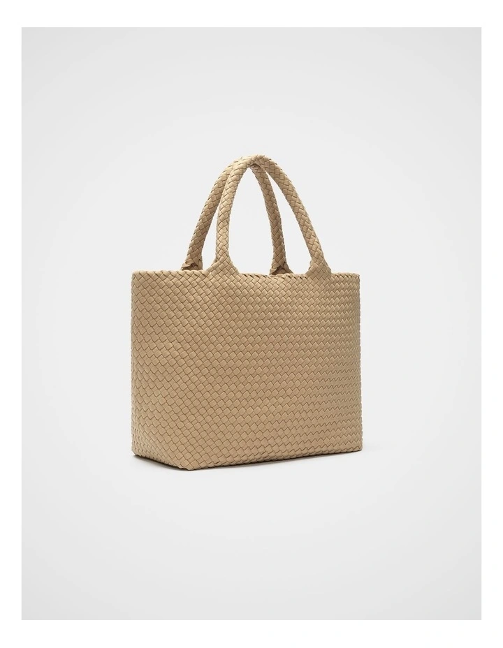 Woven Textured East West Tote in Sandstone image 3